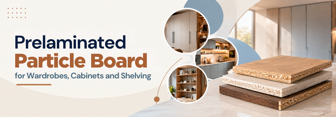 Prelaminated Particle Board for Wardrobes, Cabinets and Shelving